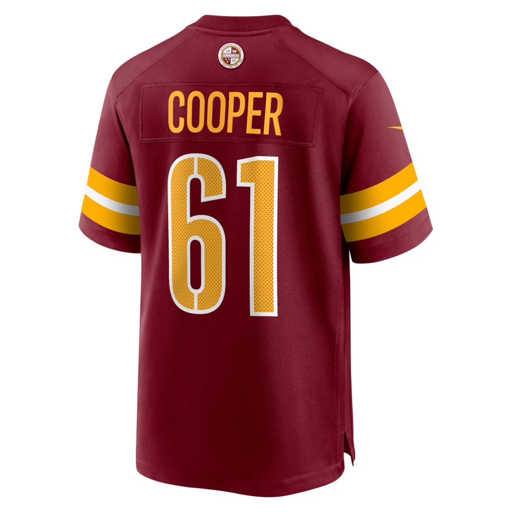 Tuec W.Commanders #61 Tyler Cooper Burgundy Team Game Jersey