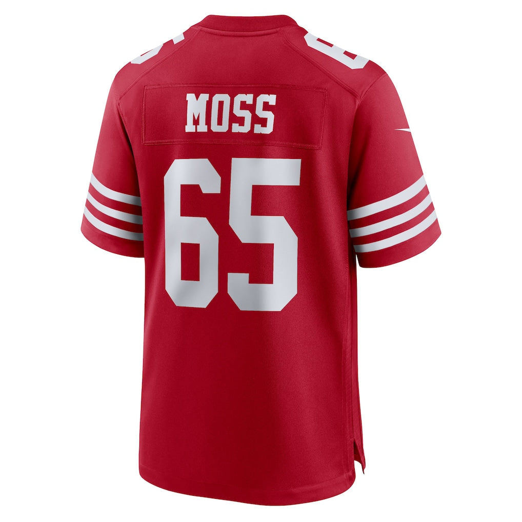 Tuec SF.49ers #65 Drew Moss Scarlet Team Game Jersey