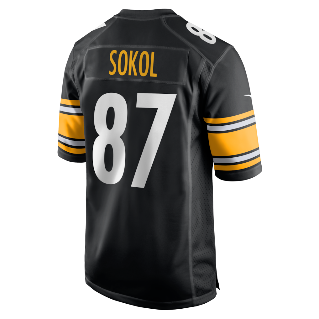 Tuec P.Steelers #87 Matt Sokol Black Team Game Jersey