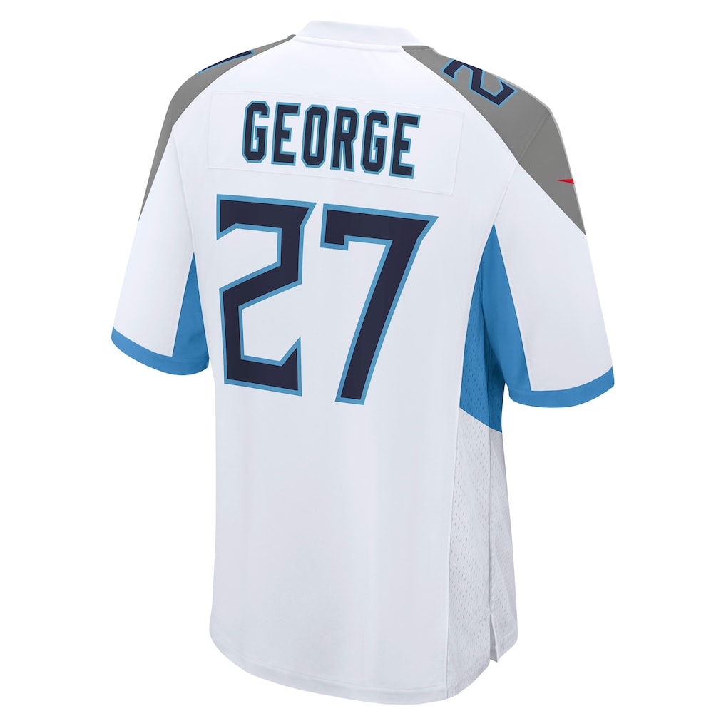 Tuec T.Titans #27 Eddie George White Retired Player Game Jersey