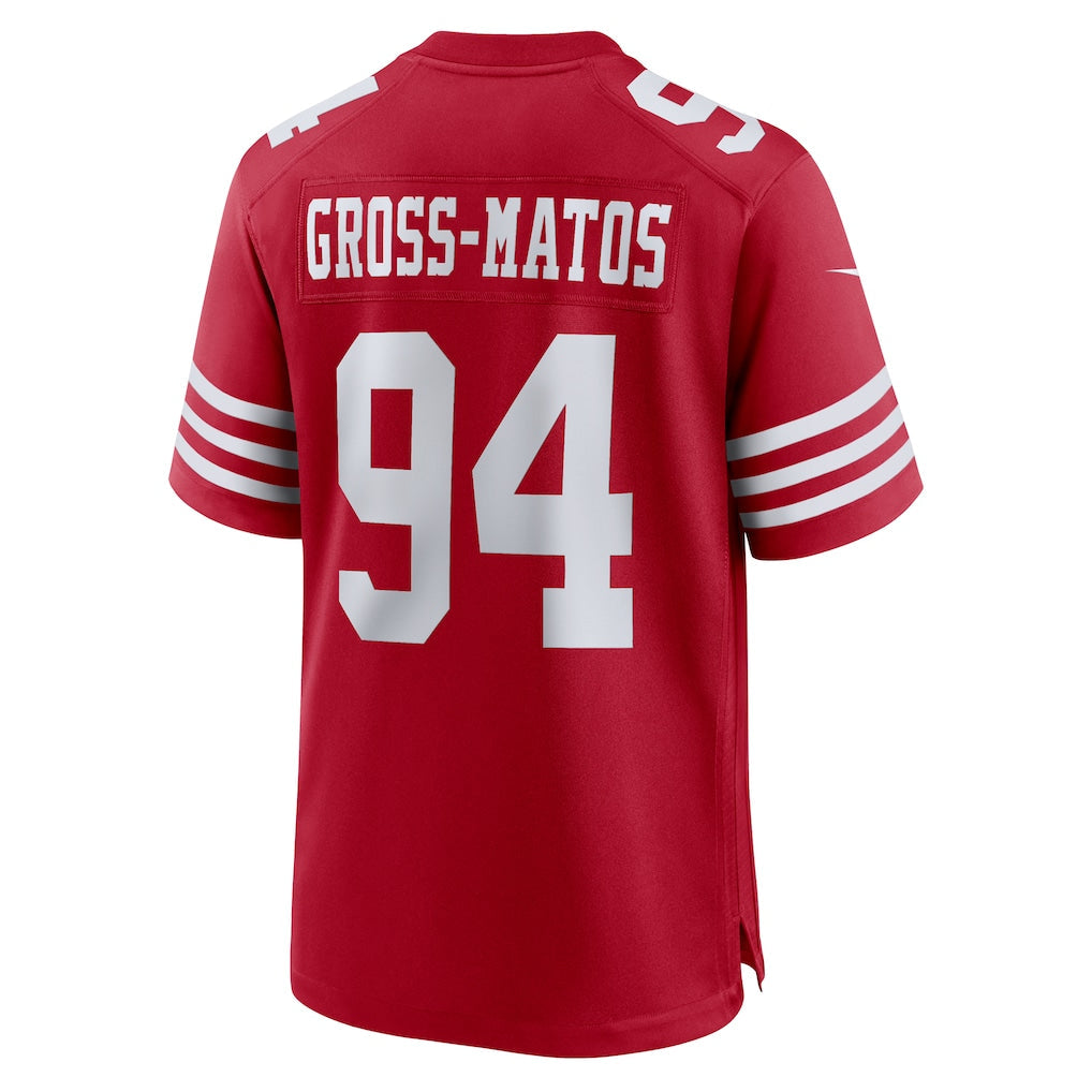 Tuec SF.49ers #94 Yetur Gross-Matos Scarlet Team Game Jersey