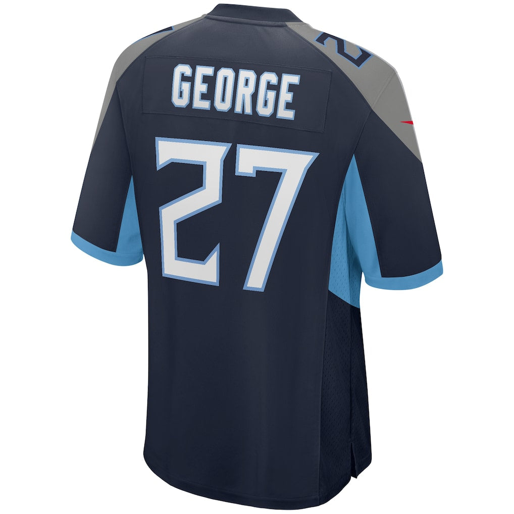 Tuec T.Titans #27 Eddie George Navy Game Retired Player Jersey
