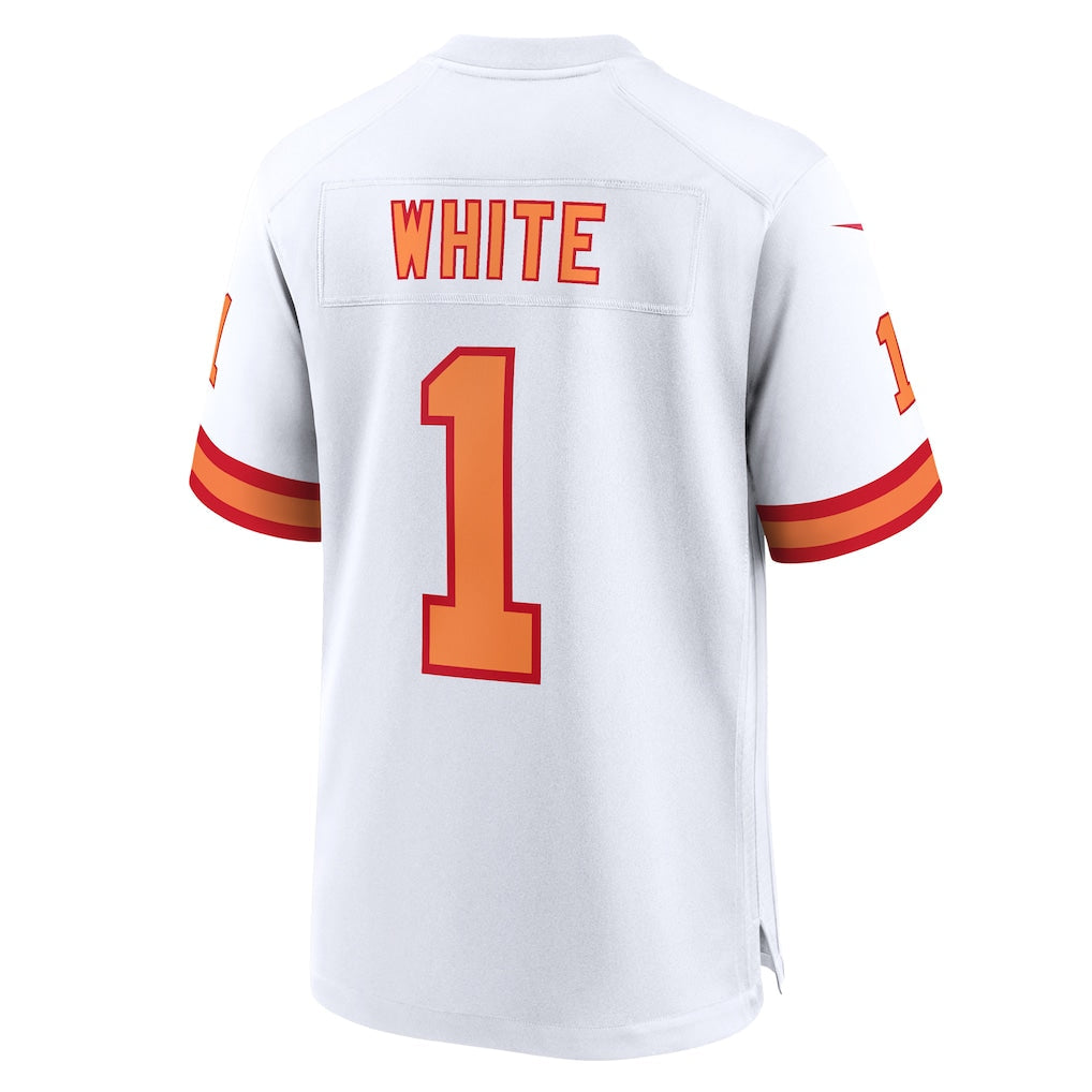 Tuec TB.Buccaneers #1 Rachaad White White 50th Season Game Jersey