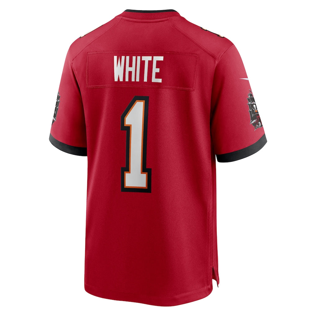 Tuec TB.Buccaneers #1 Rachaad White Red Game Player Jersey