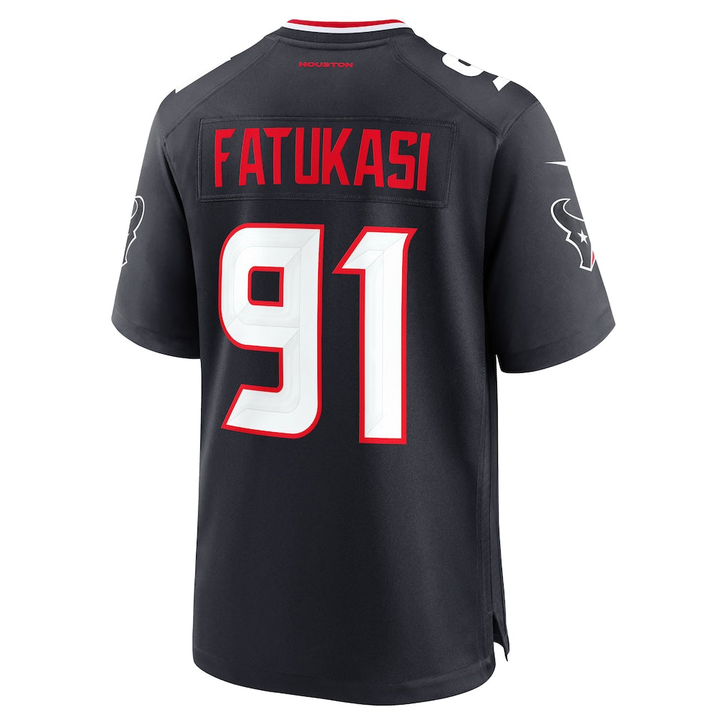 Tuec H.Texans #91 Folorunso Fatukasi Navy Team Game Jersey