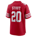Tuec SF.49ers #20 Upton Stout Scarlet Team Game Jersey