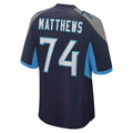 Tuec T.Titans #74 Bruce Matthews Navy Retired Player Jersey
