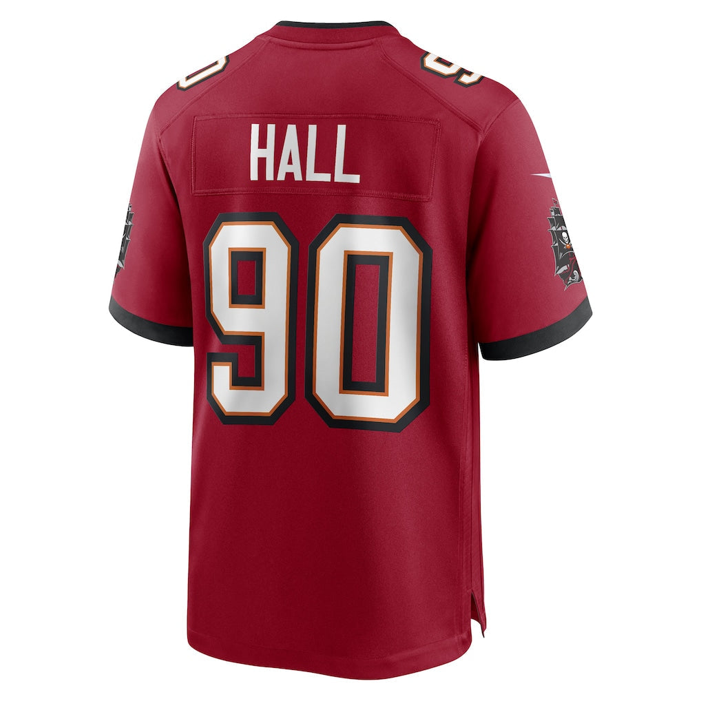 Tuec TB.Buccaneers #90 Logan Hall Red Game Player Jersey