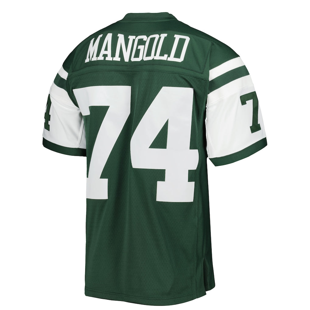 Tuec NY.Jets #74 Nick Mangold Mitchell & Ness Green Legacy Replica Jersey