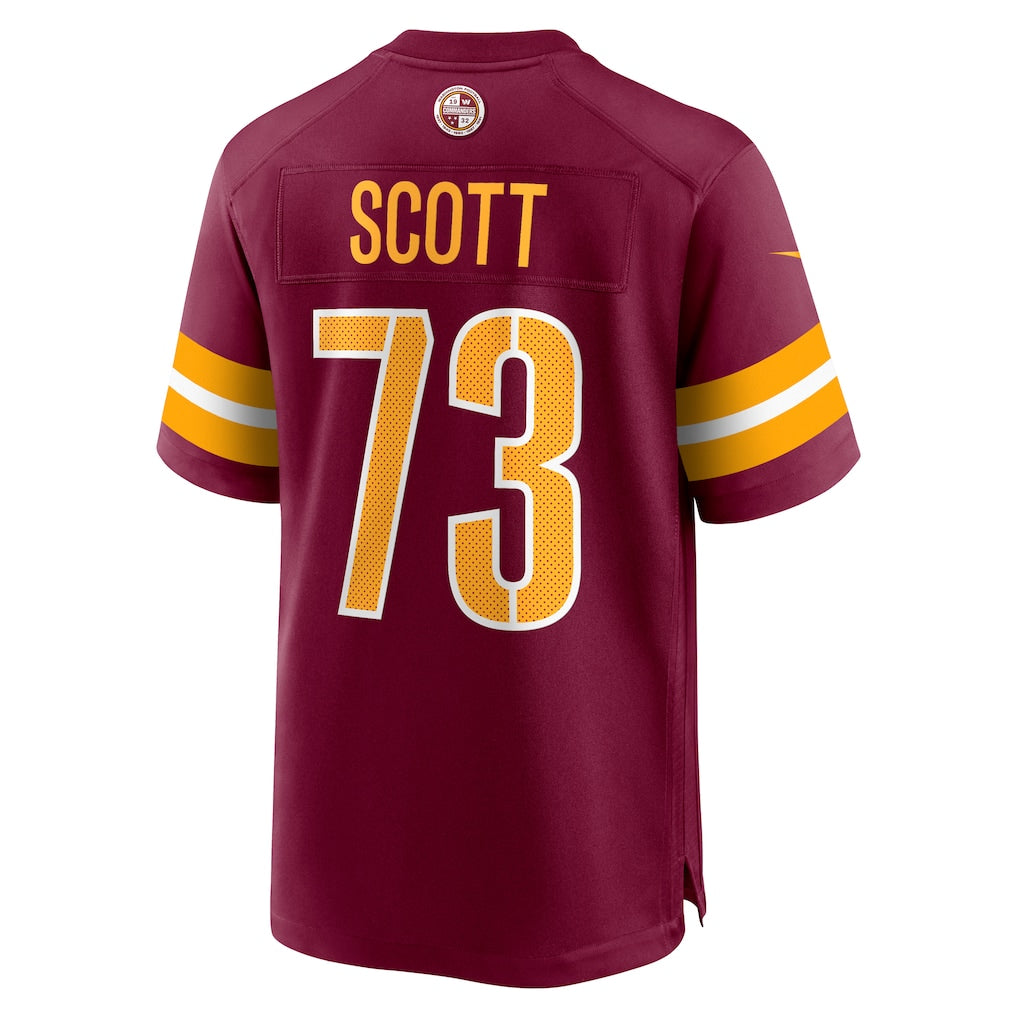 Tuec W.Commanders #73 Trent Scott Burgundy Game Jersey