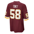 Tuec W.Commanders #58 Shaka Toney Burgundy Game Jersey