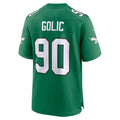 Tuec P.Eagles #90 Mike Golic Kelly Green Retired Player Alternate Game Jersey
