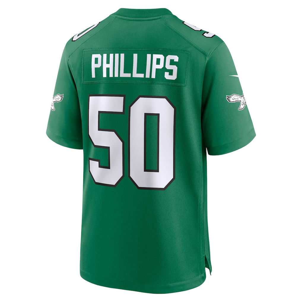 Tuec P.Eagles #50 Jaelan Phillips Kelly Green Alternate 2 Game Jersey