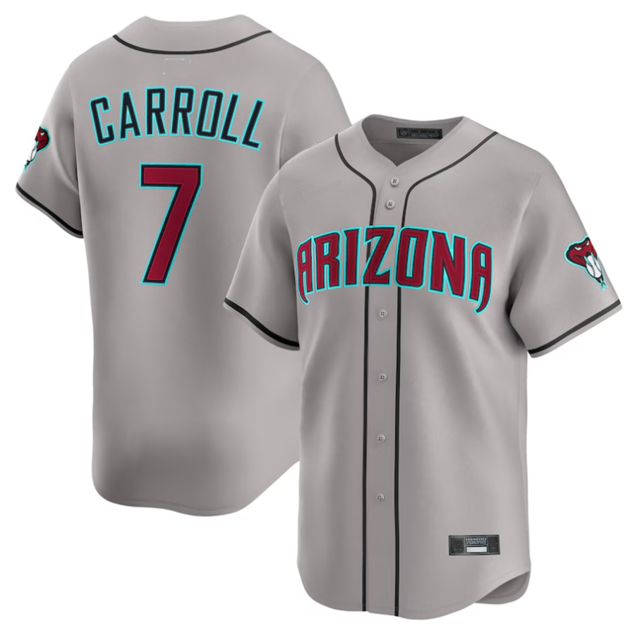tuec A.Diamondbacks #7 Corbin Carroll Player Gray Limited American Personalized Stitched Jerseys