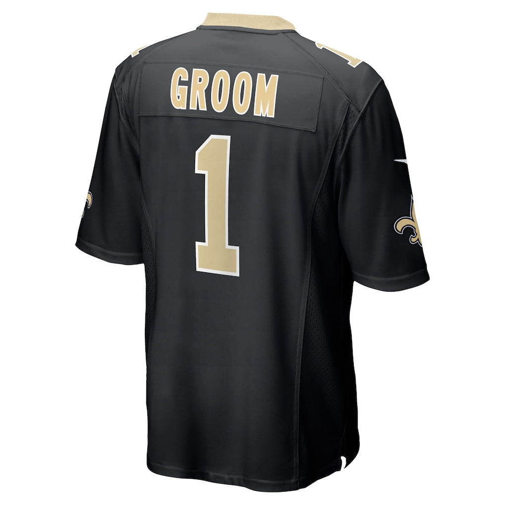 Tuec NO.Saints #1 Groom Black Game Jersey