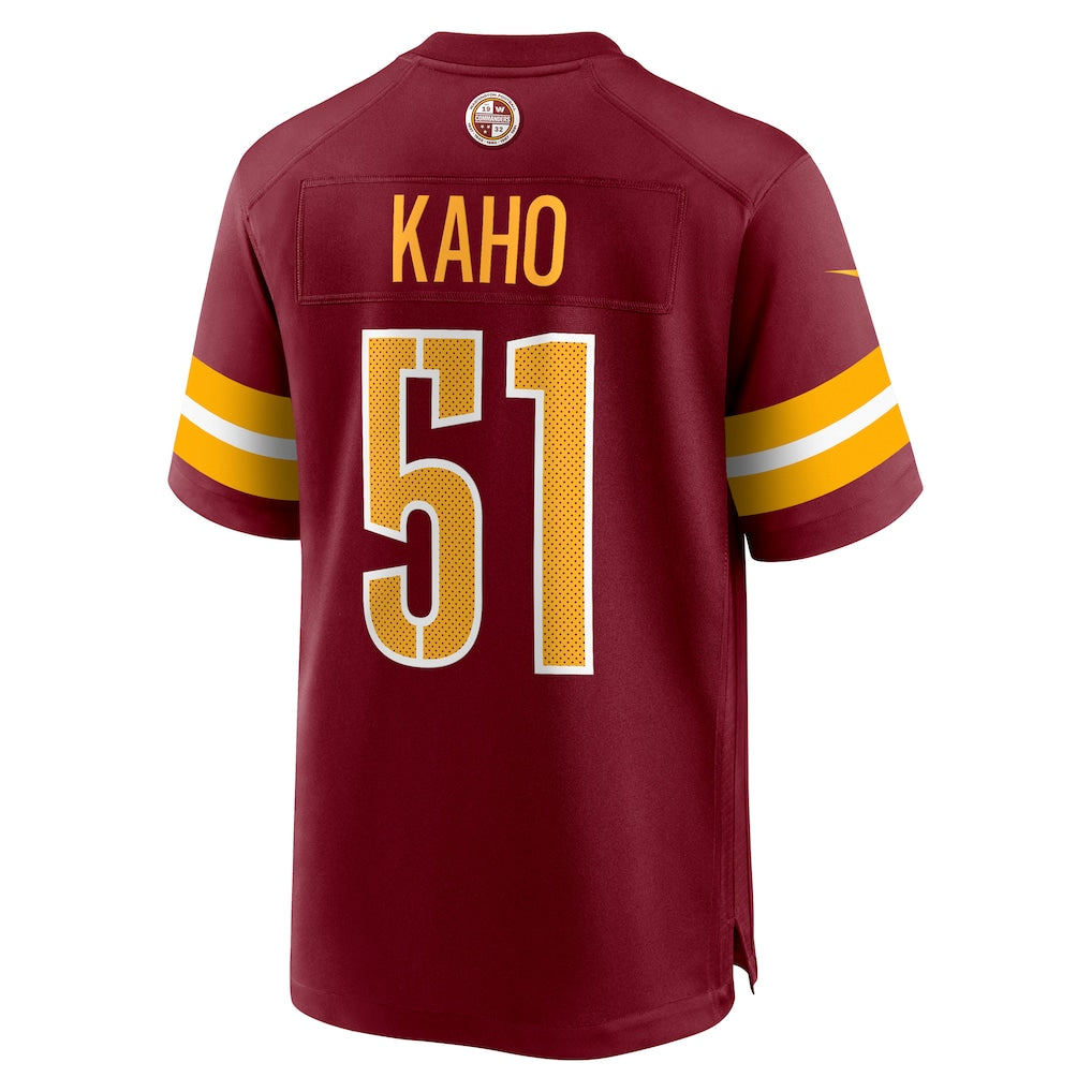 Tuec W.Commanders #51 Ale Kaho Burgundy Team Game Jersey