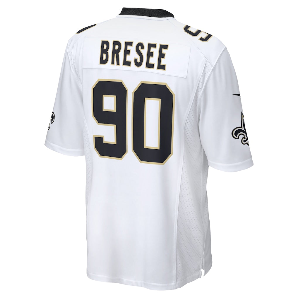 Tuec NO.Saints #90 Bryan Bresee White Game Jersey