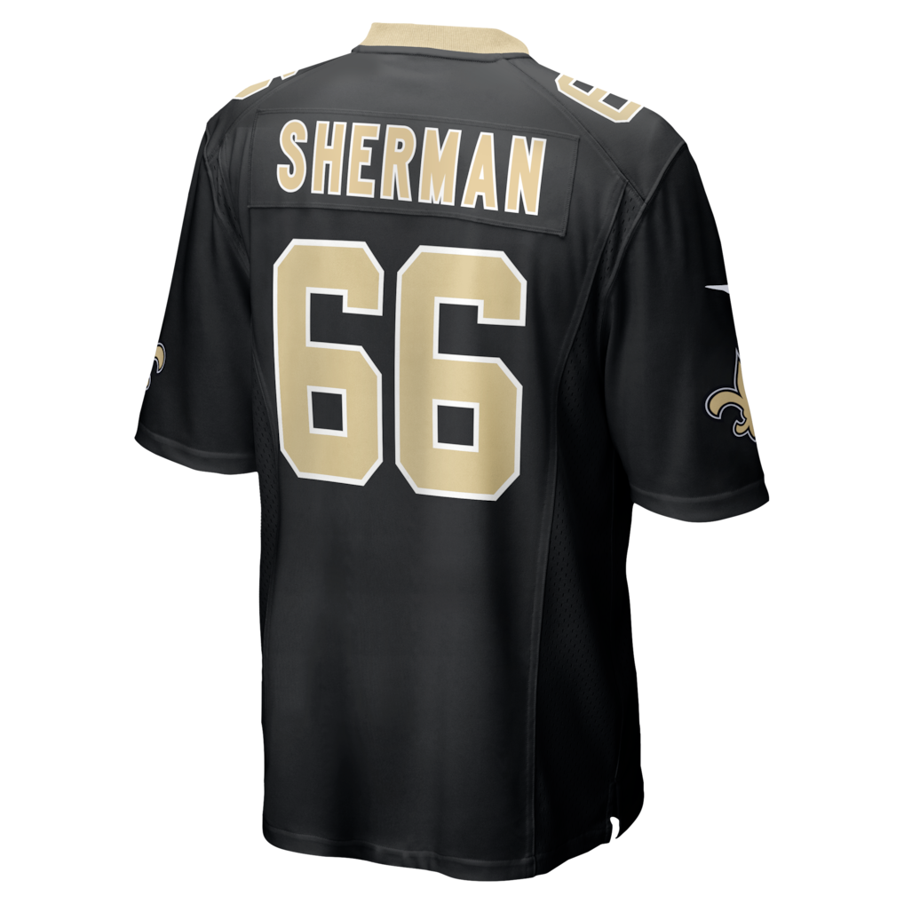 Tuec NO.Saints #66 William Sherman Black Team Game Jersey