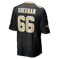 Tuec NO.Saints #66 William Sherman Black Team Game Jersey