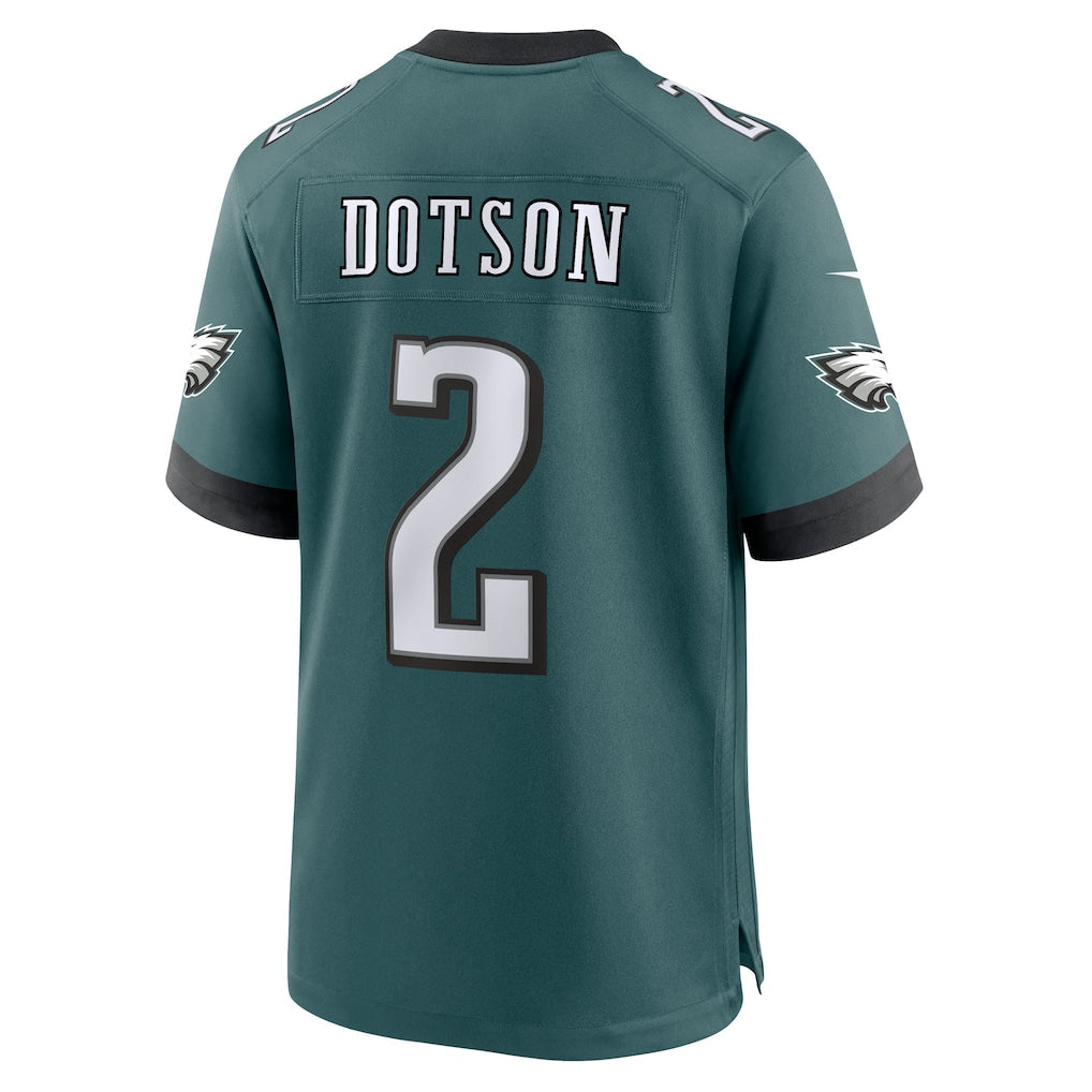 Tuec P.Eagles #2 Jahan Dotson Midnight Green Team Game Jersey