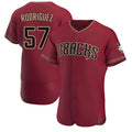 tuec A.Diamondbacks #57 Eduardo Rodriguez Player Red Authentic Crimson Stitched Jersey