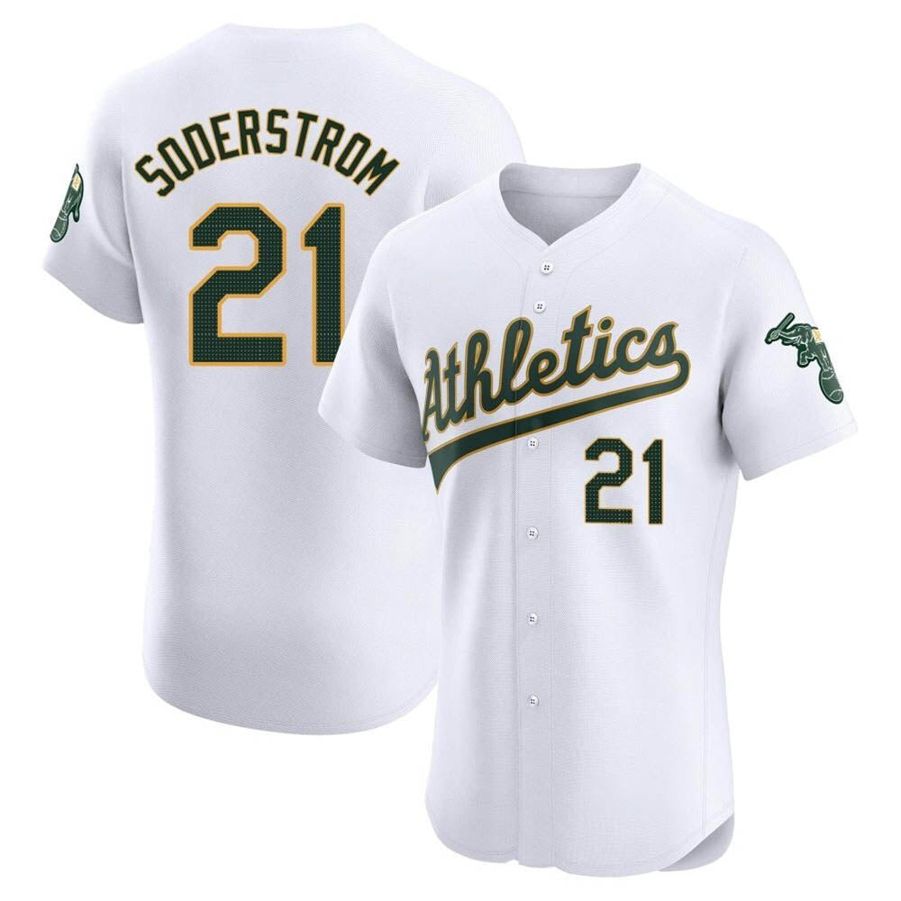 tuec Athletics #21 Tyler Soderstrom Player White Elite Home Stitched Jersey