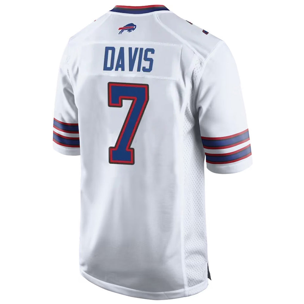 Tuec B.Bills #7 Ray Davis Player White Home Game Stitched Jerseys