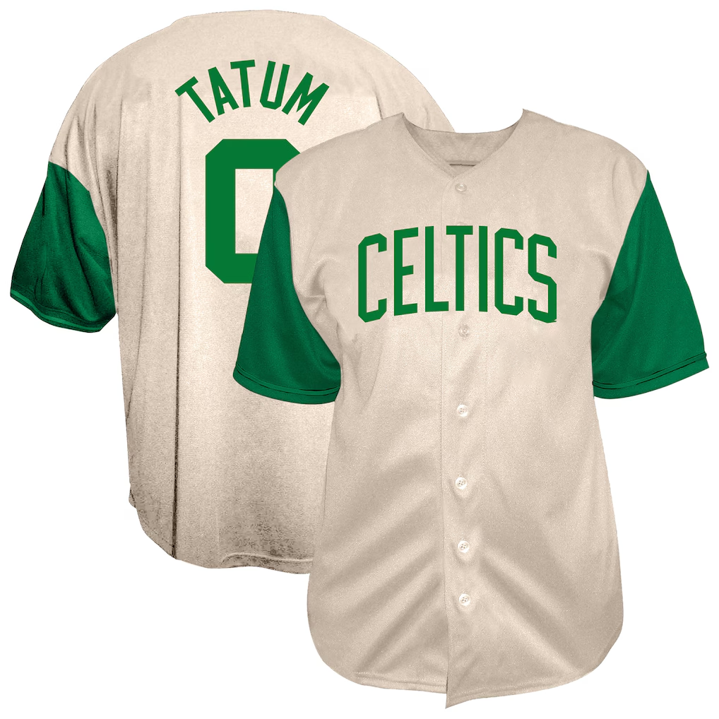 tuec B.Celtics #0 Jayson Tatum  Cream Baseball Jerseys