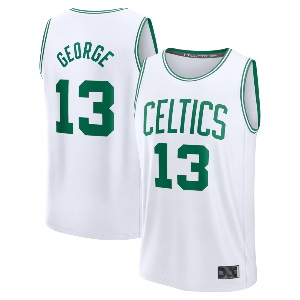 tuec B.Celtics #13 Paul George  White Fast Break Replica Jerseys - Association Edition