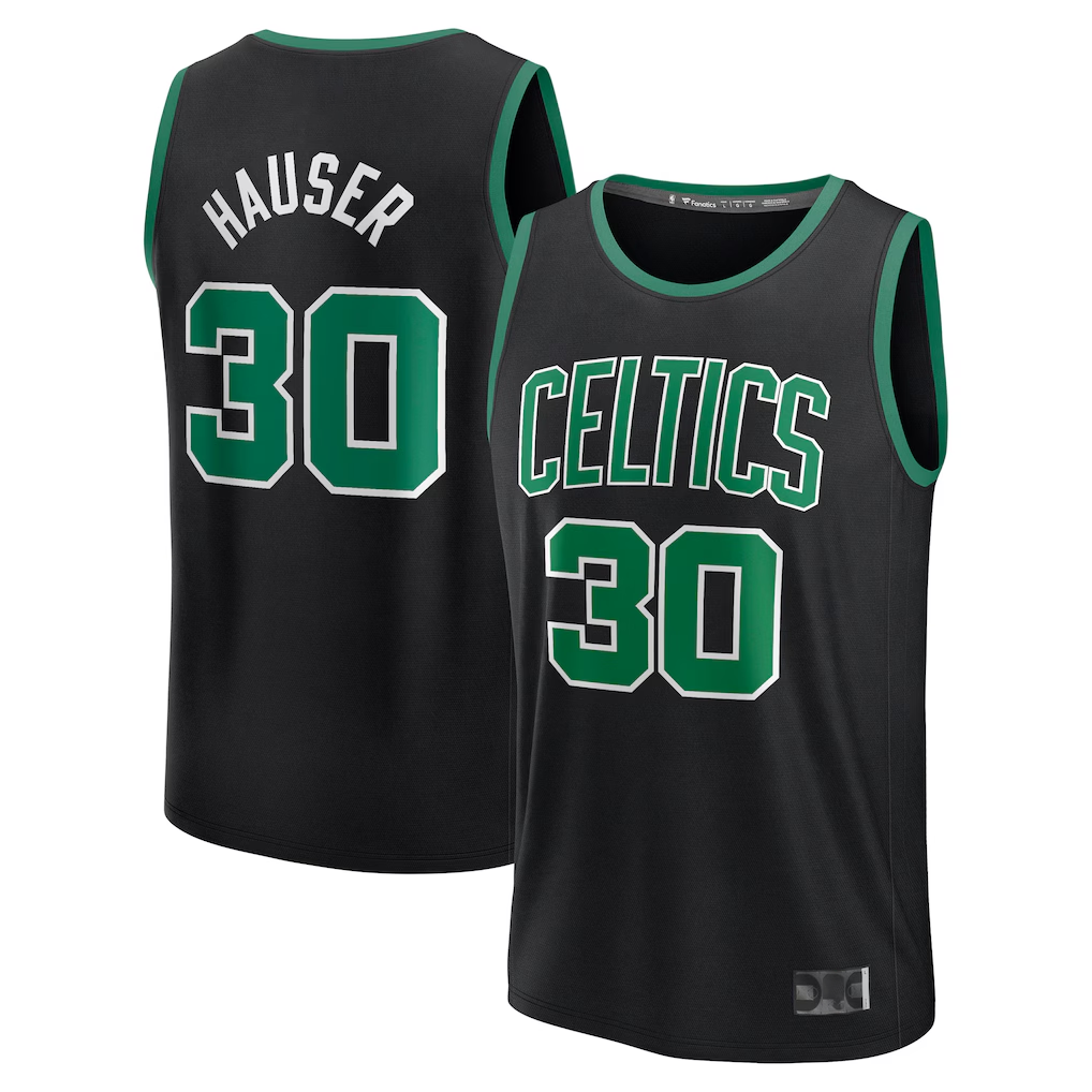 tuec B.Celtics #30 Sam Hauser Black Fast Break Replica Player Jerseys - Statement Edition