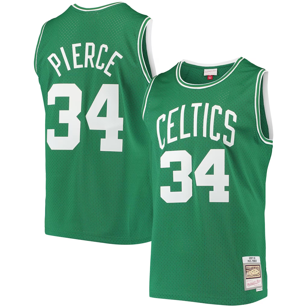 tuec B.Celtics #34 Paul Pierce Mitchell & Ness Kelly Green Hardwood Classics Swingman Jerseys