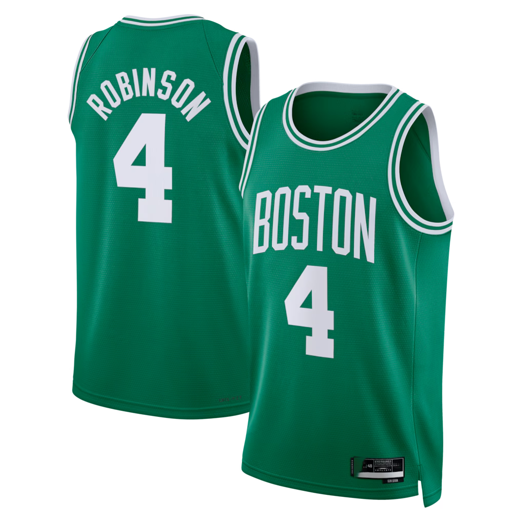 tuec B.Celtics #4 Mitchell Robinson Kelly Green Swingman Jerseys - Icon Edition
