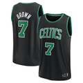 tuec B.Celtics #7 Jaylen Brown Black Fast Break Replica Player Jerseys - Statement Edition