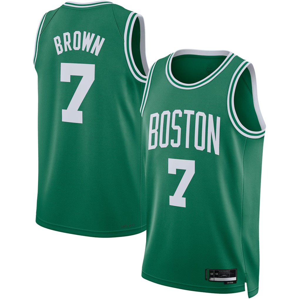 tuec B.Celtics #7 Jaylen Brown Kelly Green Swingman Jerseys - Icon Edition