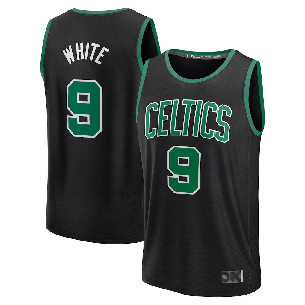tuec B.Celtics #9 Derrick White  Black Fast Break Replica Player Jerseys - Statement Edition