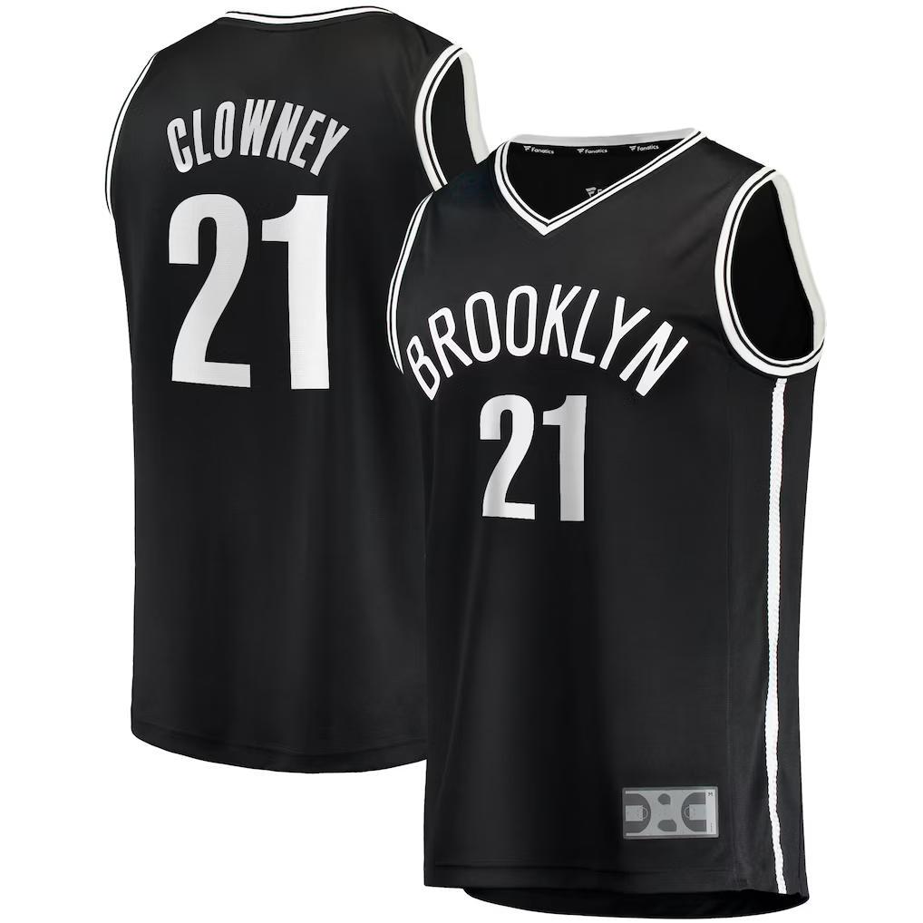 tuec B.Nets #21 Noah Clowney Black Fast Break Replica Jerseys - Icon Edition