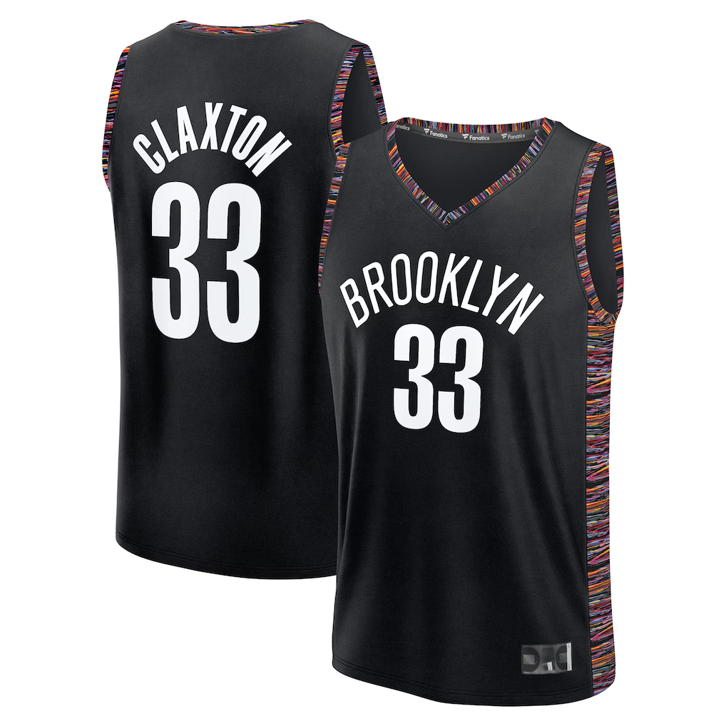 tuec B.Nets #33 Nic Claxton Black 202526 City Edition Fast Break Jerseys