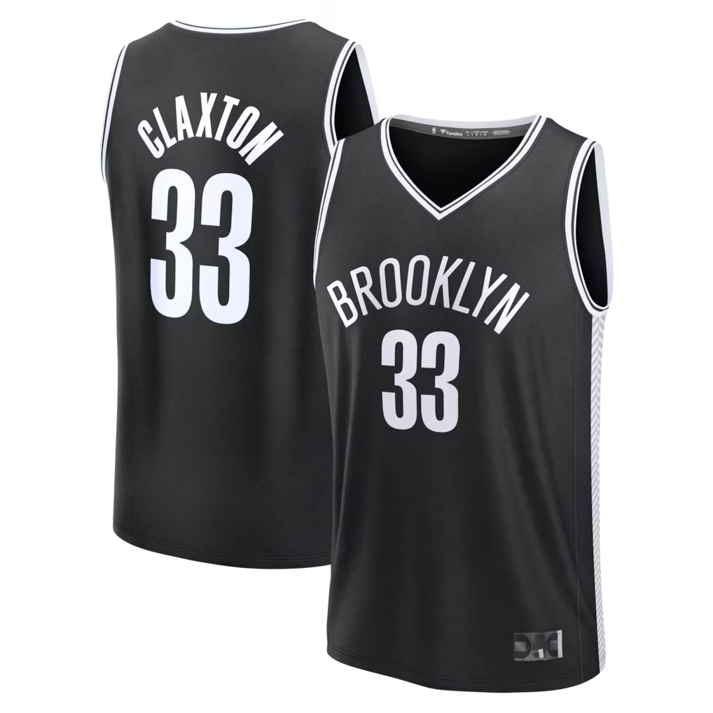 tuec B.Nets #33 Nic Claxton  Black Fast Break Replica Jerseys - Icon Edition