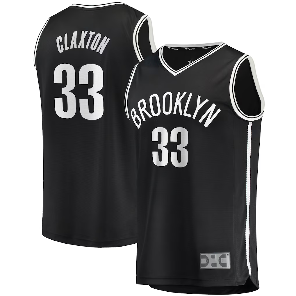 tuec B.Nets #33 Nicolas Claxton  Black Fast Break Player Jerseys - Icon Edition