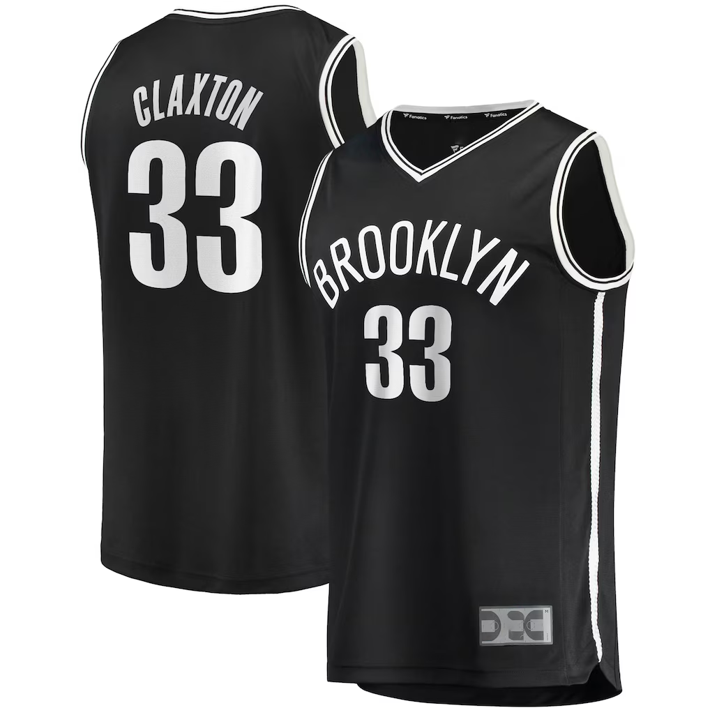 tuec B.Nets #33 Nicolas Claxton  Black Fast Break Replica Jerseys - Icon Edition