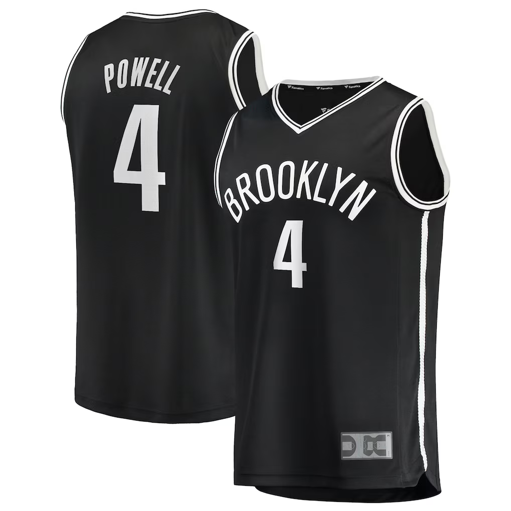 tuec B.Nets #4 Drake Powell Black Fast Break Replica Jerseys - Icon Edition