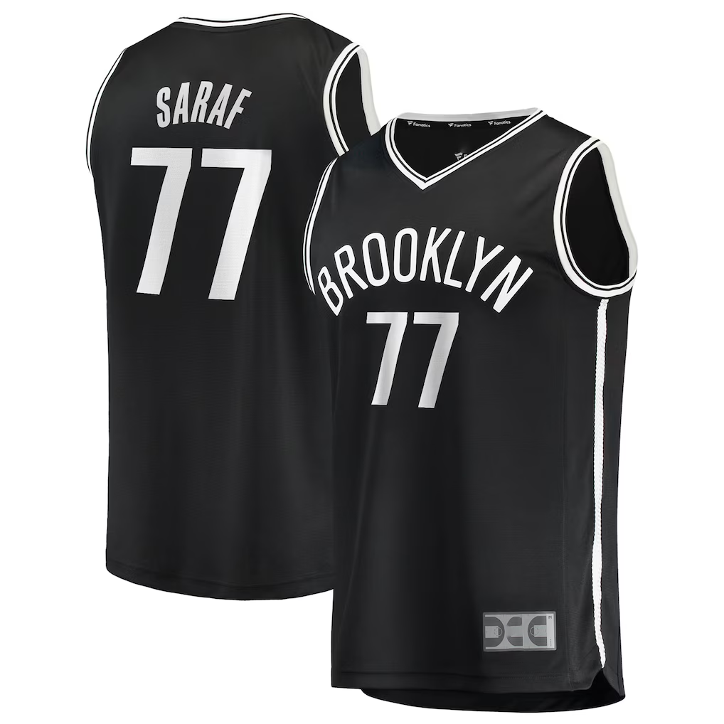 tuec B.Nets #77 Ben Saraf  Black Fast Break Replica Jerseys - Icon Edition