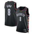 tuec B.Nets #8 Egor D?min Black 202526 Swingman Jerseys - City Edition