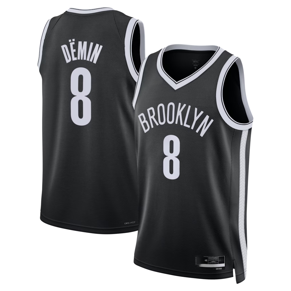 tuec B.Nets #8 Egor D?min Black Swingman Jerseys - Icon Edition
