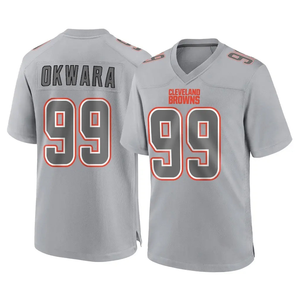 Tuec C.Browns #99 Julian Okwara Player Gray Atmosphere Fashion Game Stitched Jerseys