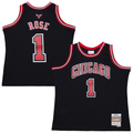 tuec C.Bulls #1 Derrick Rose Mitchell & Ness Black Big & Tall 2010-11 Swingman Jerseys