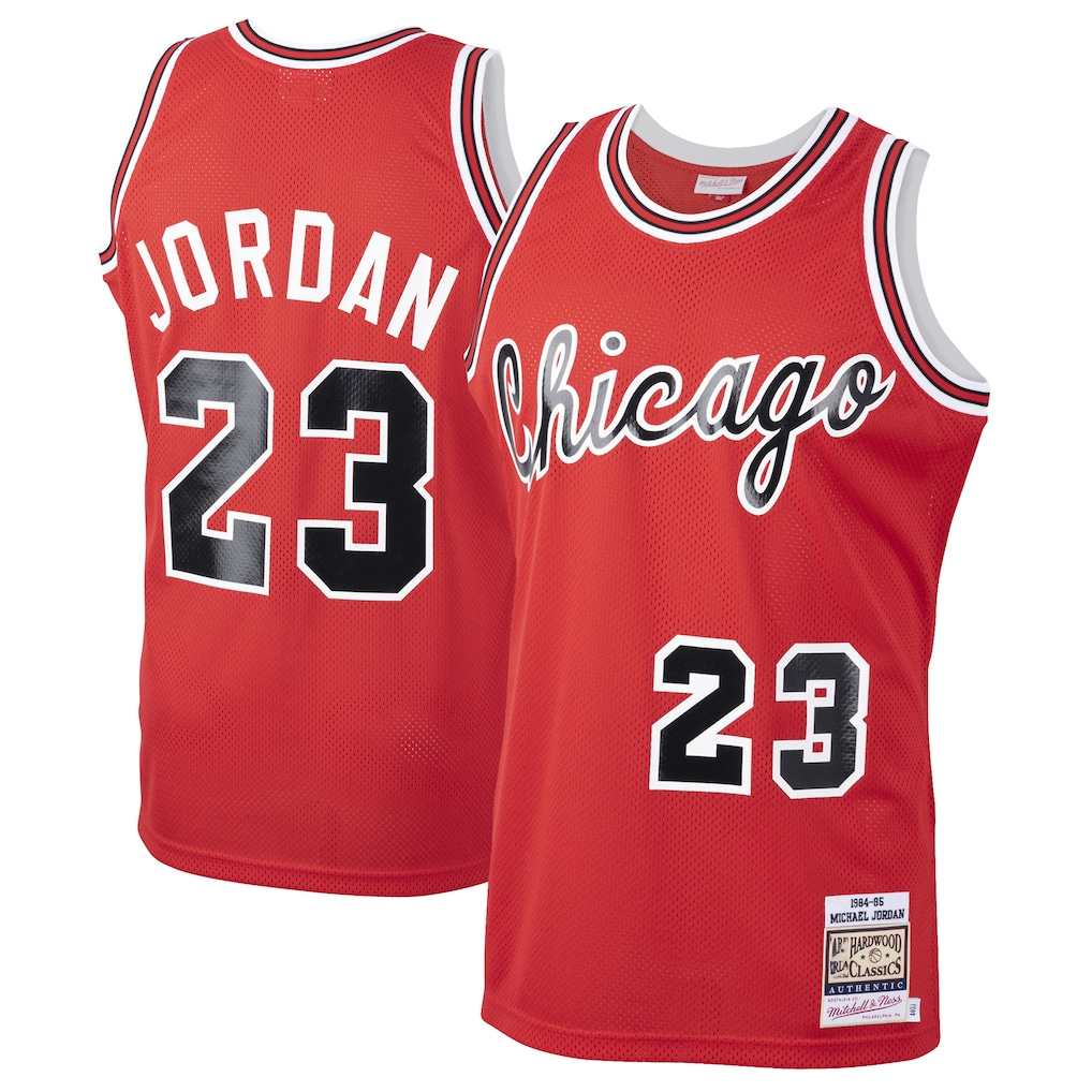 tuec C.Bulls #23 Michael Jordan Mitchell & Ness Red 198485 Hardwood Classics Rookie Authentic Jerseys