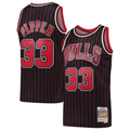 tuec C.Bulls #33 Scottie Pippen Mitchell & Ness Black Hardwood Classics Swingman Jerseys