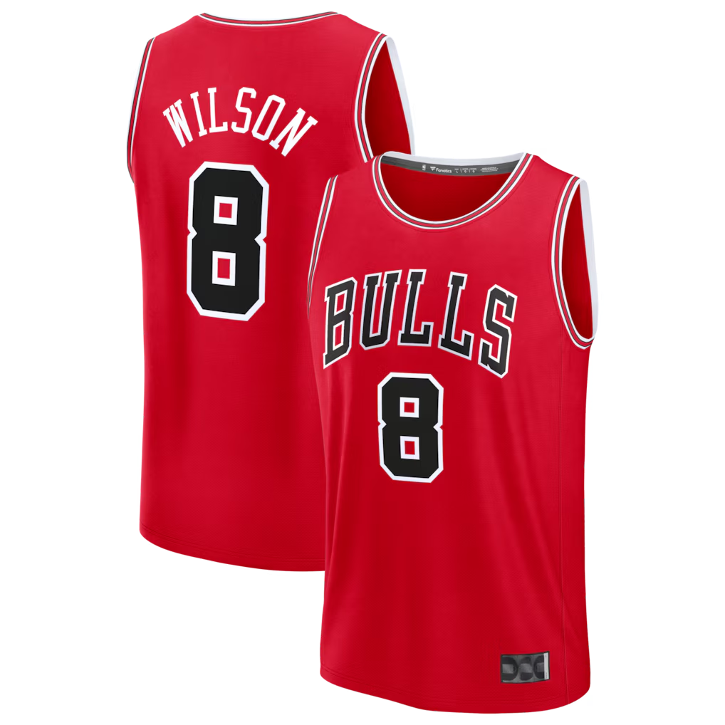 tuec C.Bulls #8 Caleb Wilson Red 2026 Draft First Round Pick Fast Break Jerseys - Icon Edition
