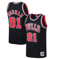 tuec C.Bulls #91 Dennis Rodman Mitchell & Ness Black 199798 Hardwood Classics Swingman Jerseys